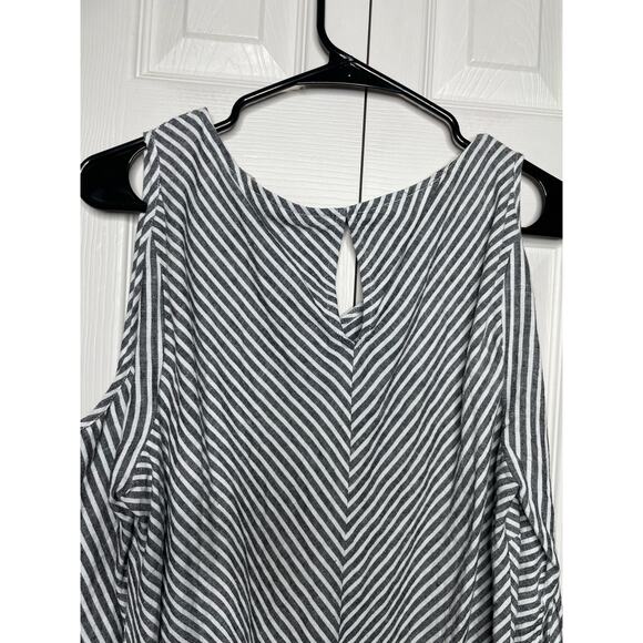 NEW Soft Surroundings Landfall Tunic Striped Cold Shoulder Womens Size Large - Picture 6 of 6